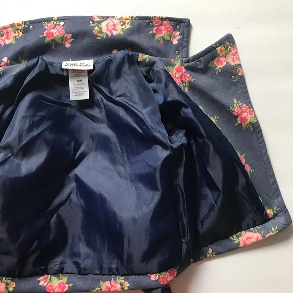 Little Lass Full Zip Floral Jacket 18 Months - Picture 6 of 7